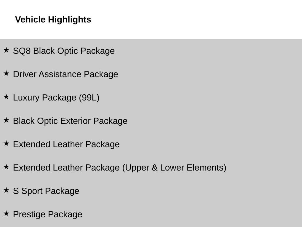 2021 Audi SQ8 4.0T Prestige quattro