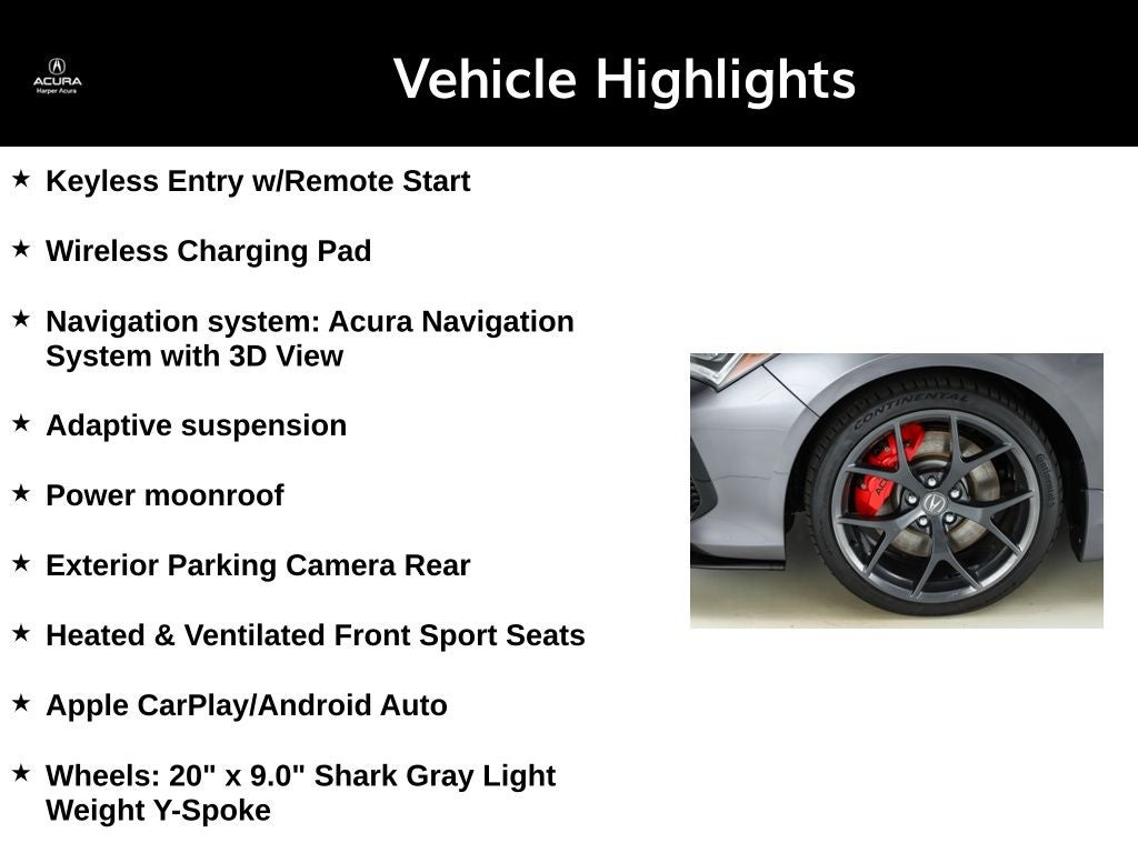 2023 Acura TLX Type S w/Performance Tire