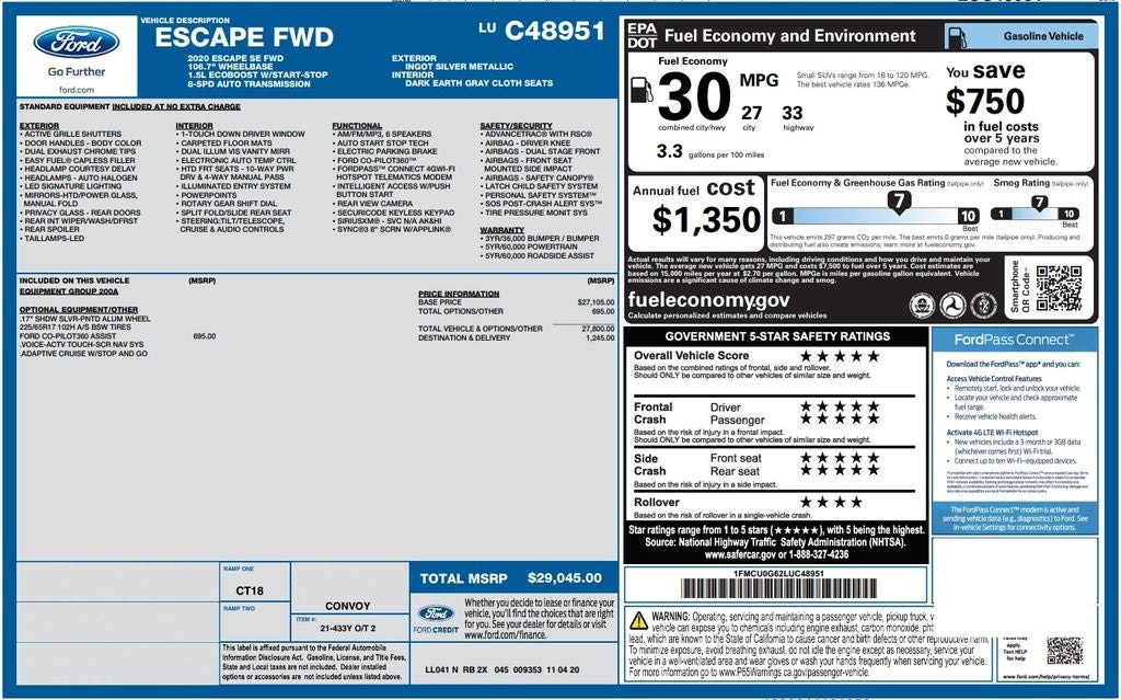 2020 Ford Escape SE