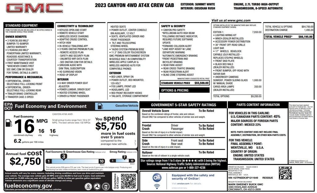 2023 GMC Canyon AT4X