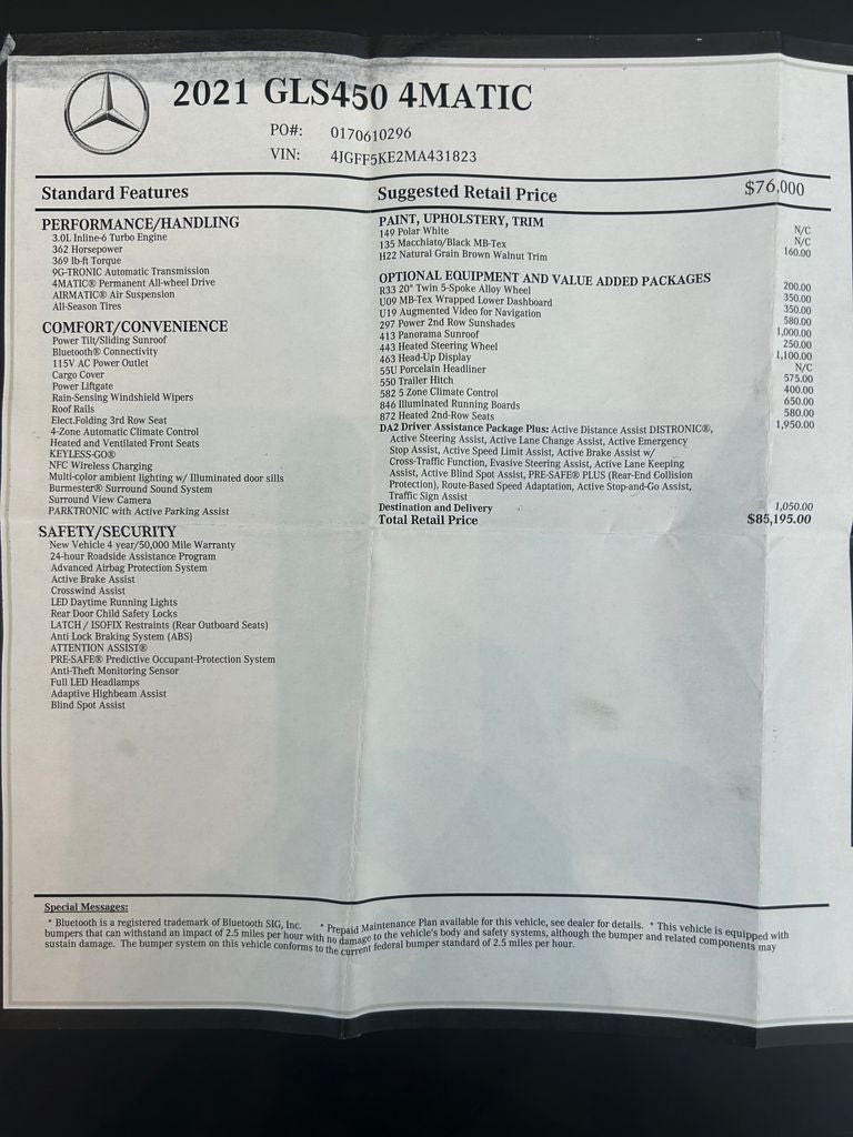 2021 Mercedes-Benz GLS GLS 450 4MATIC®