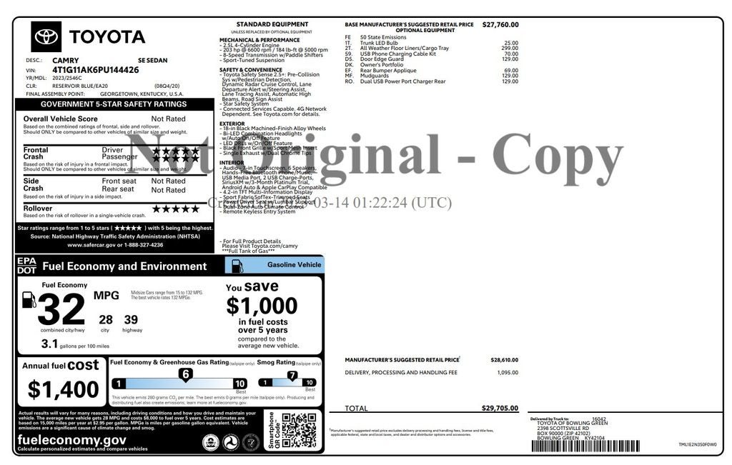 2023 Toyota Camry SE