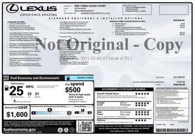 2021 Lexus ES 350 F Sport