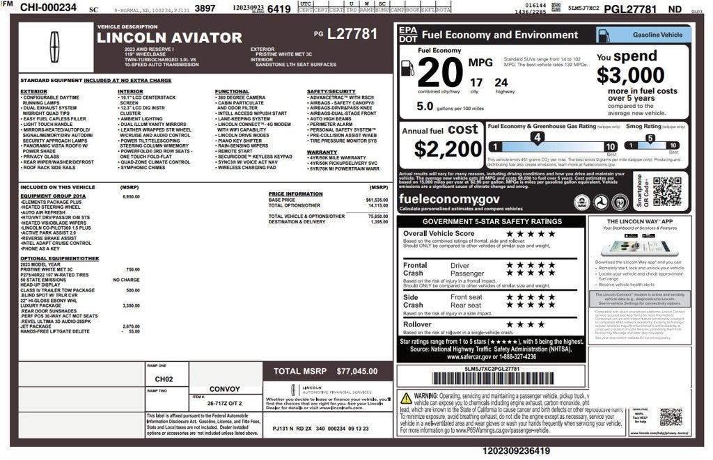 2023 Lincoln Aviator Reserve Premium