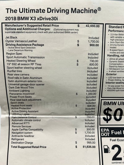 2018 BMW X3 xDrive30i
