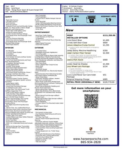 2017 Land Rover Range Rover Sport 5.0L V8 Supercharged SVR