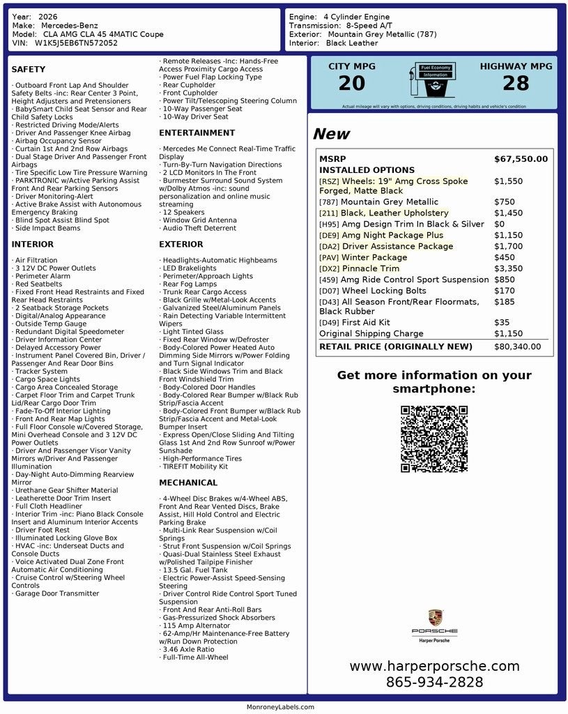 2026 Mercedes-Benz CLA CLA 45 AMG® 4MATIC®