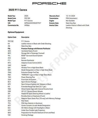 2025 Porsche 911 Carrera
