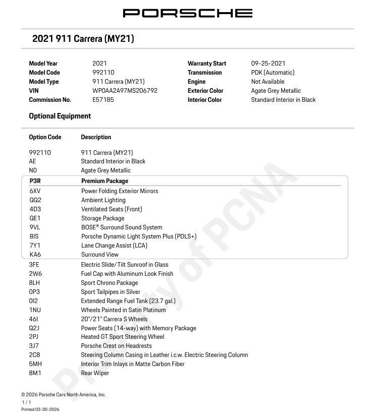 2021 Porsche 911 Carrera