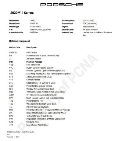 2020 Porsche 911 Carrera