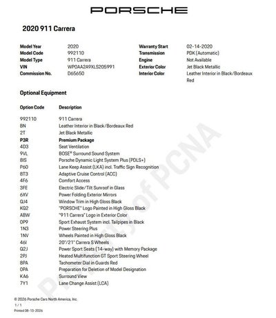 2020 Porsche 911 Carrera