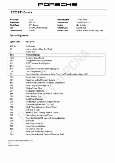 2025 Porsche 911 Carrera