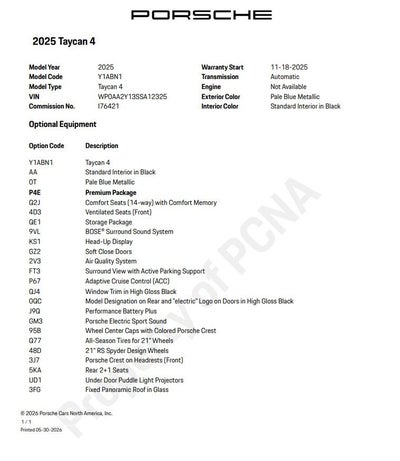 2025 Porsche Taycan 4