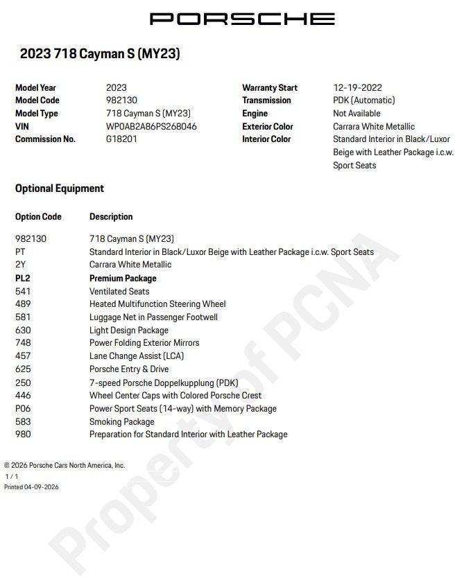 2023 Porsche 718 Cayman S