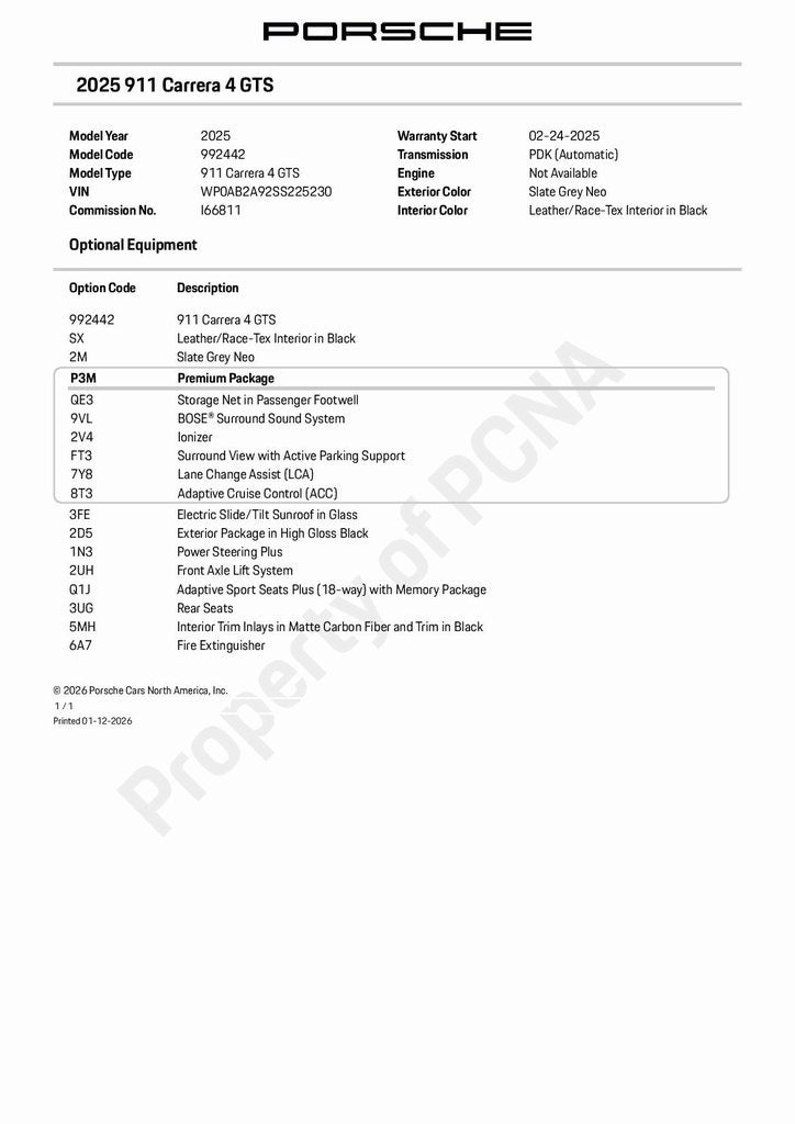 2025 Porsche 911 Carrera 4 GTS