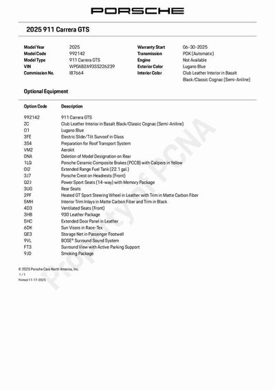 2025 Porsche 911 Carrera GTS
