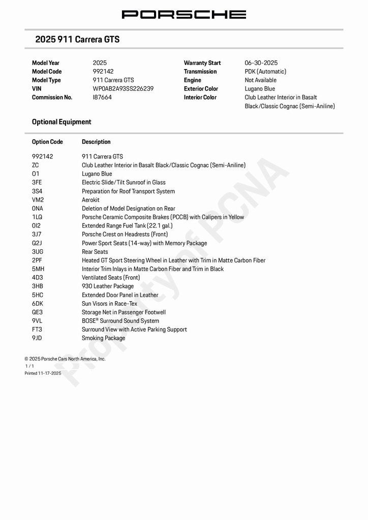2025 Porsche 911 Carrera GTS
