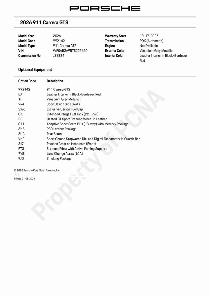 2026 Porsche 911 Carrera GTS