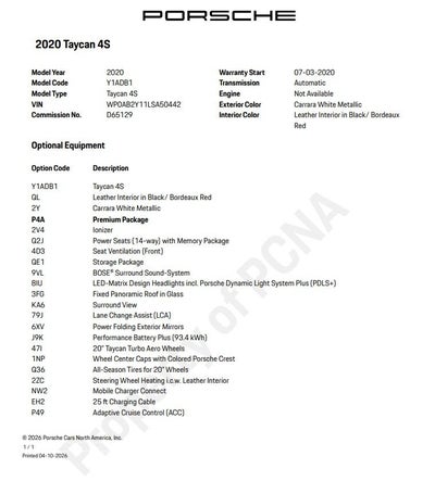 2020 Porsche Taycan 4S