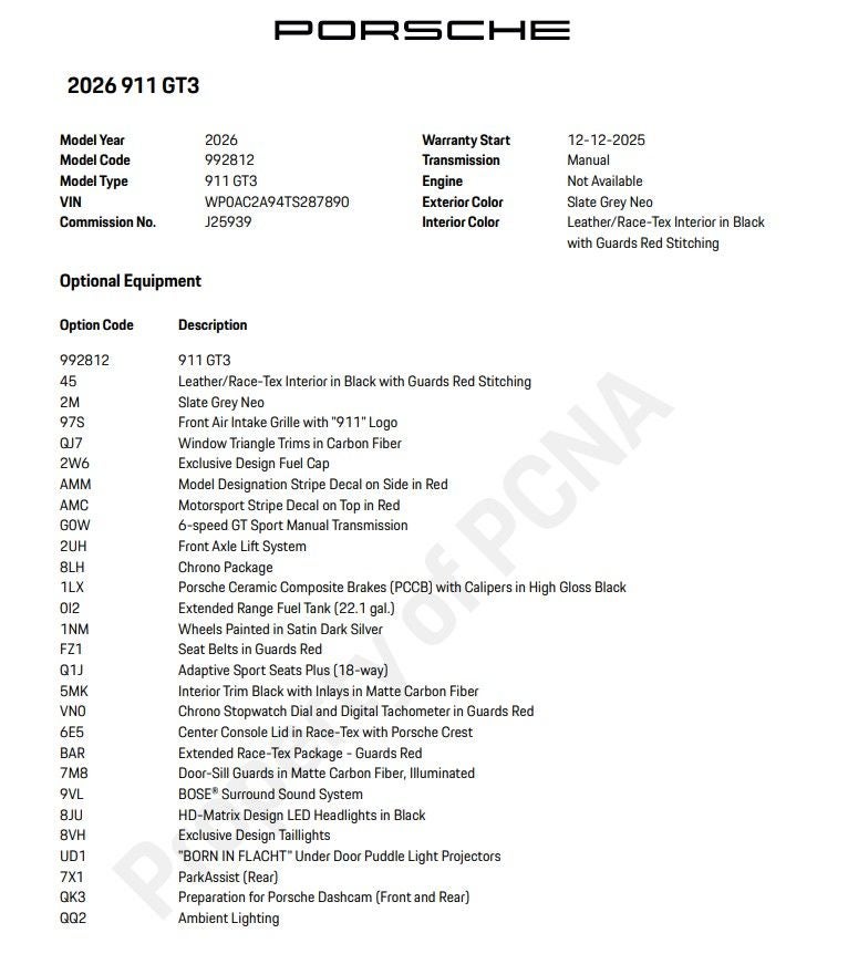 2026 Porsche 911 GT3