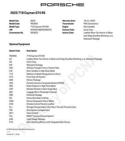 2023 Porsche 718 Cayman GT4 RS