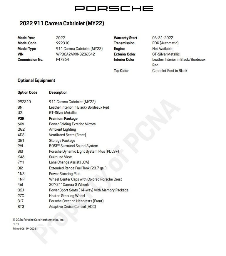 2022 Porsche 911 Carrera
