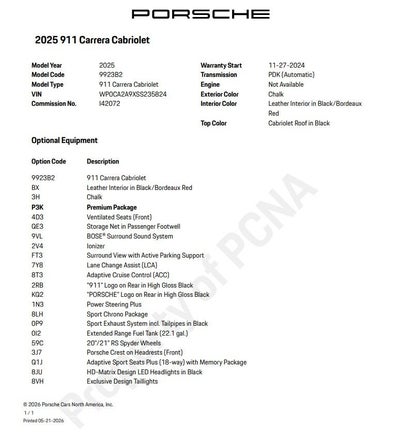 2025 Porsche 911 Carrera