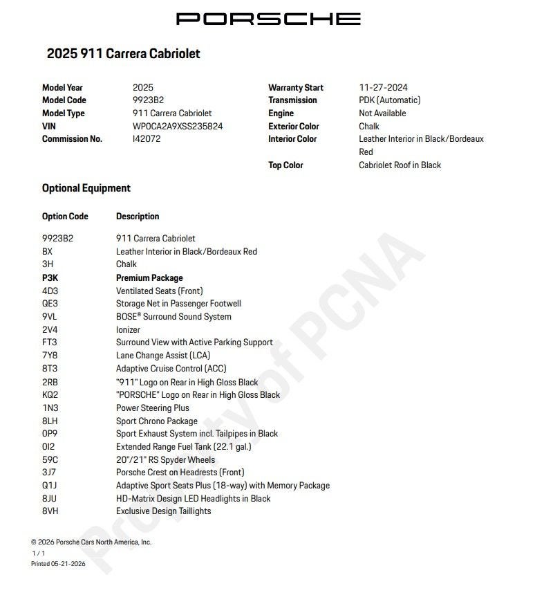 2025 Porsche 911 Carrera