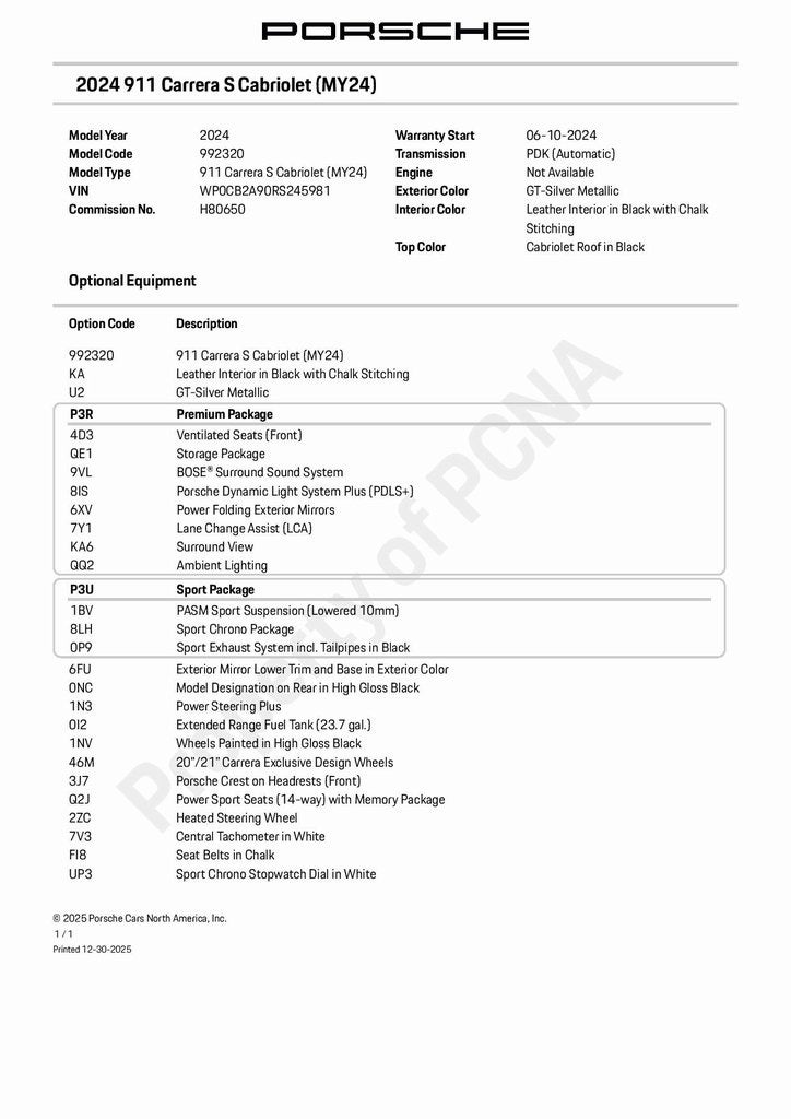 2024 Porsche 911 Carrera S