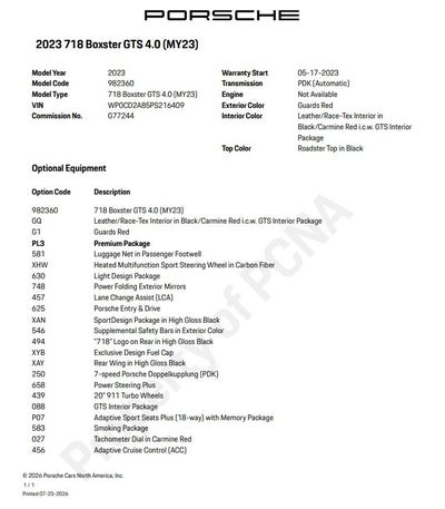 2023 Porsche 718 Boxster GTS