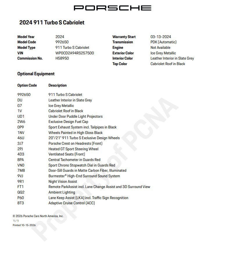 2024 Porsche 911 Turbo S