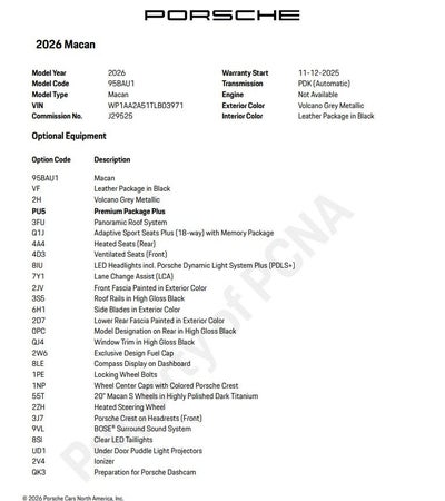 2026 Porsche Macan Base