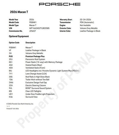 2026 Porsche Macan T