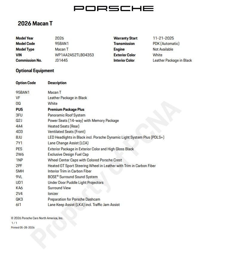2026 Porsche Macan T