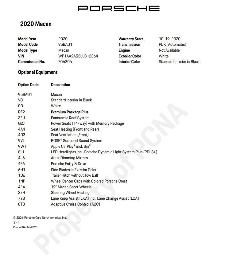 2020 Porsche Macan Base
