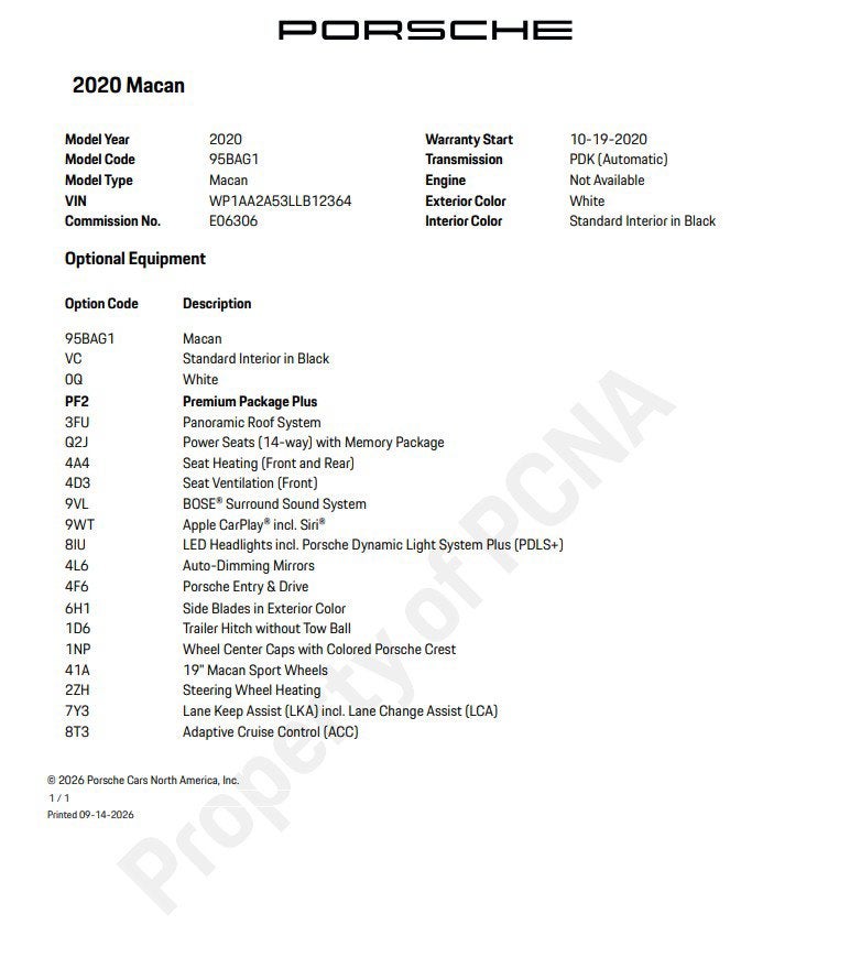 2020 Porsche Macan Base