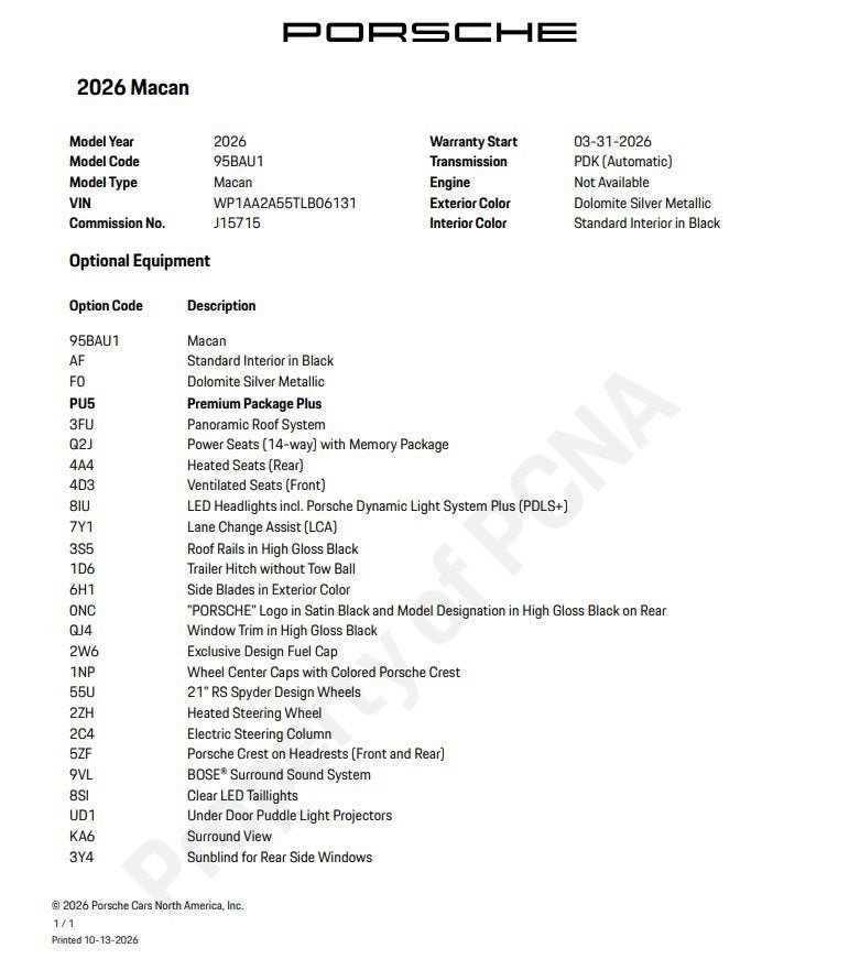 2026 Porsche Macan Base