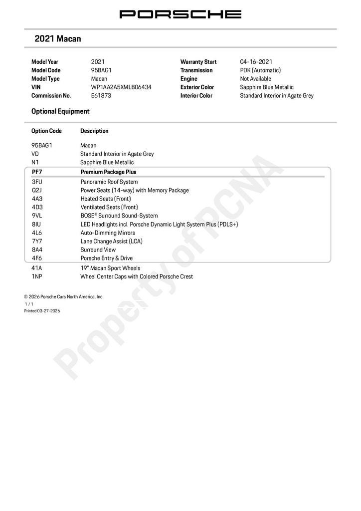 2021 Porsche Macan Base