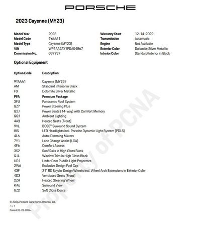 2023 Porsche Cayenne Base
