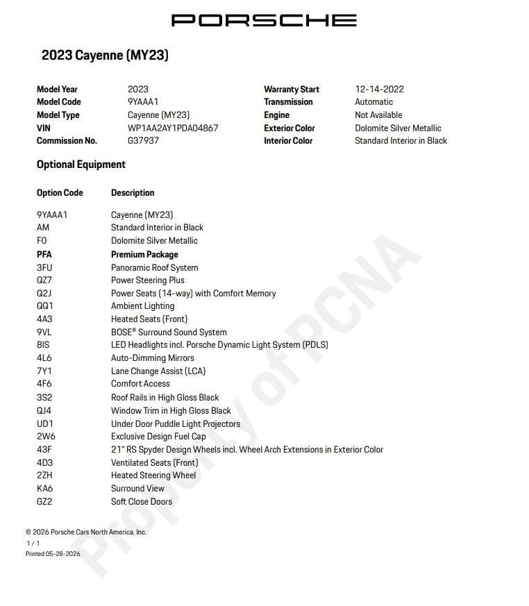 2023 Porsche Cayenne Base