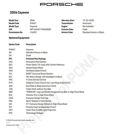 2026 Porsche Cayenne Base