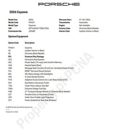 2026 Porsche Cayenne Base