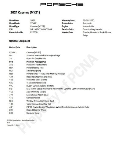 2021 Porsche Cayenne Base