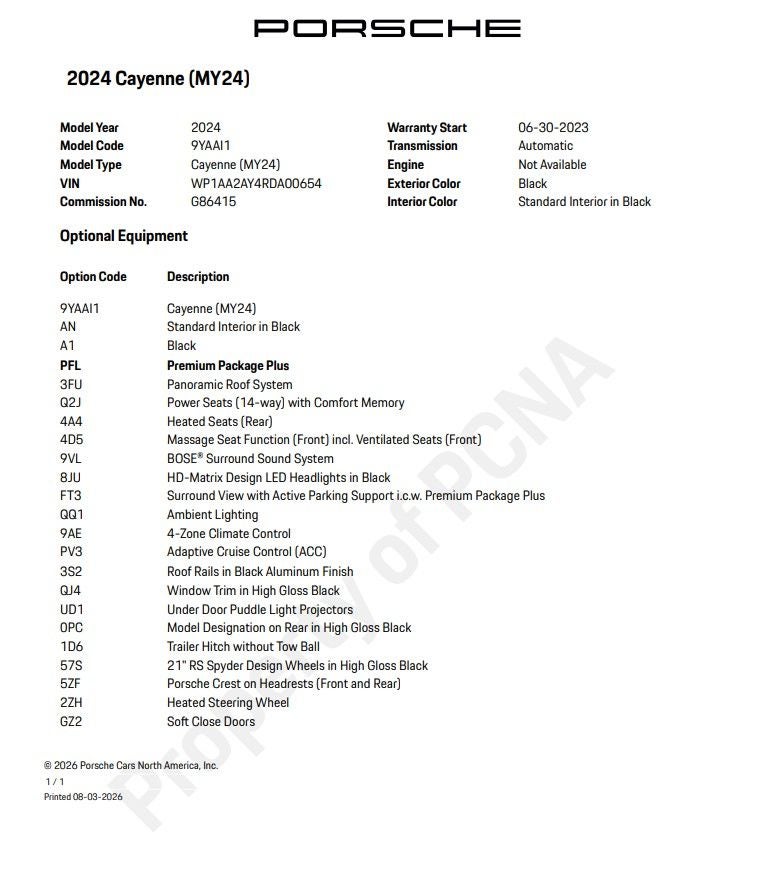 2024 Porsche Cayenne Base