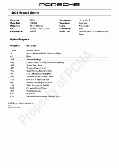 2025 Porsche Macan Electric 4