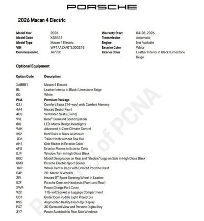 2026 Porsche Macan Electric 4