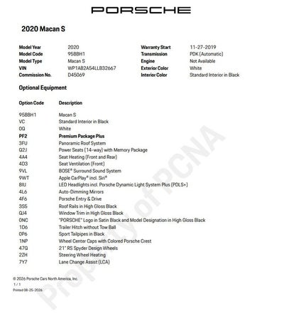 2020 Porsche Macan S
