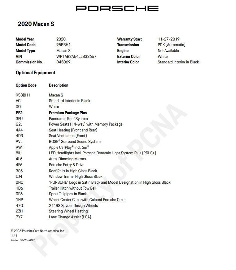 2020 Porsche Macan S