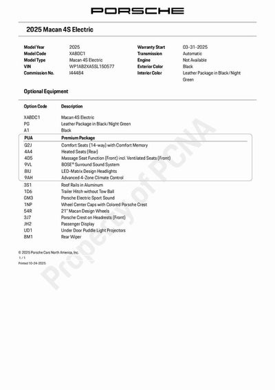 2025 Porsche Macan Electric 4S