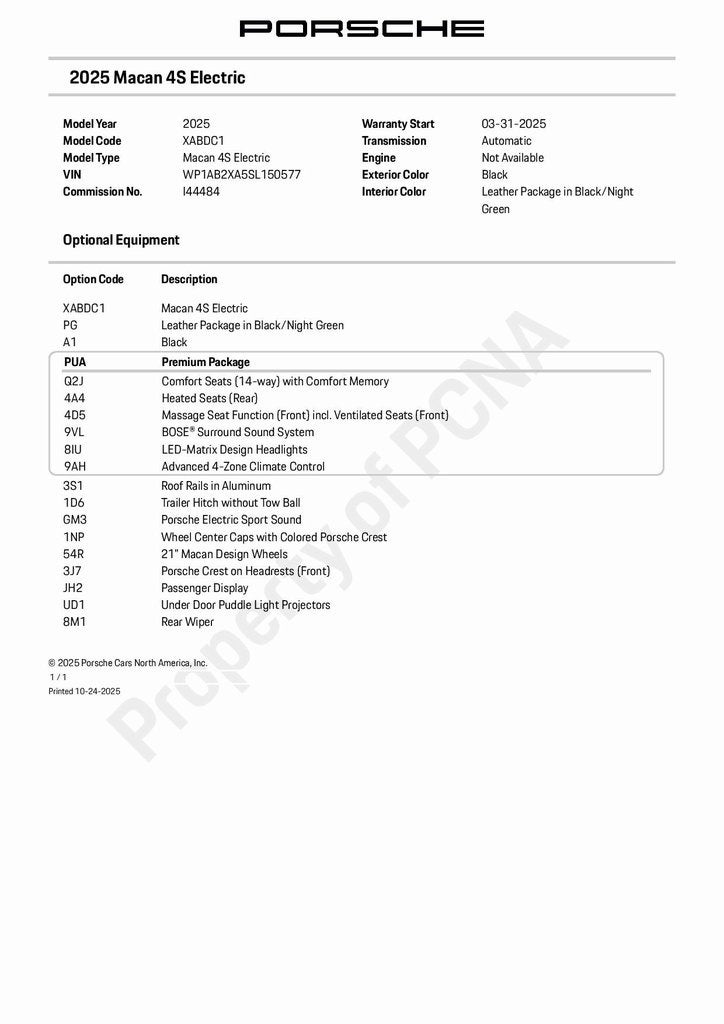 2025 Porsche Macan Electric 4S